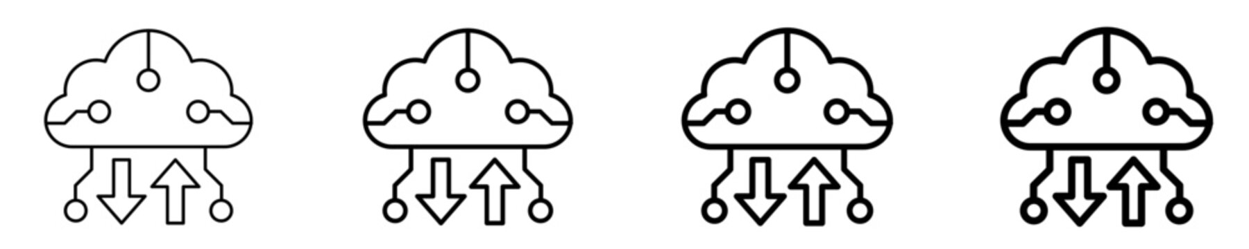 Cloud Data Transfer Icon Set Different Style Collection
