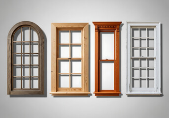 Obraz premium Four different styles of classic windows