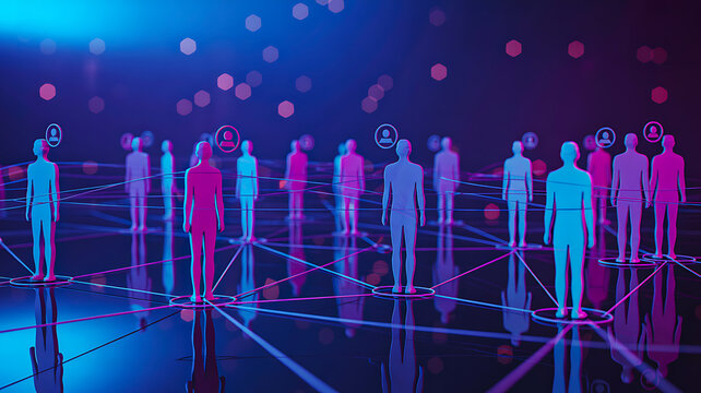 Digital workforce network connection with diverse people and communication