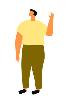 man waving hand