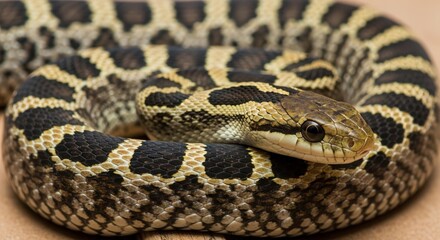 Fototapeta premium Close up of a curled western hognose snake.