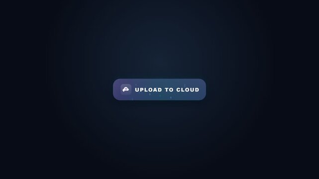 Cloud Upload Progress Bar Animation for Digital Data Transfer. 4K