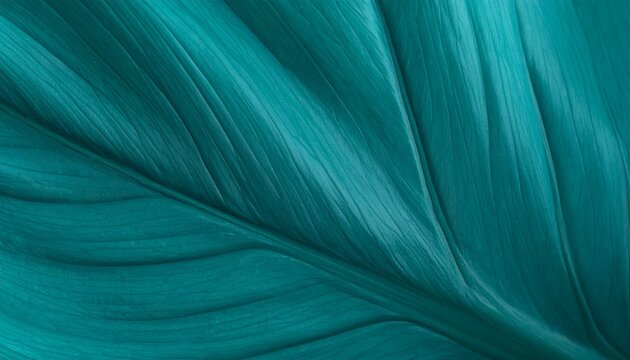 Deep Teal Abstract Botanical Macro Collection &mdash; Turquoise Leaf Texture Luxury Nature Background