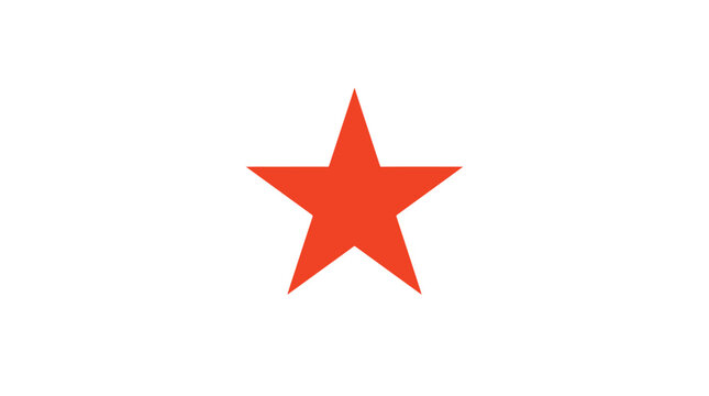 A vibrant orange five pointed star vector illustration with a clean flat minimalist design aesthetic