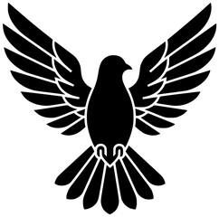 Obraz premium dove illustration nature silhouette freedom logo design icon bird outline peace hope pigeon symbol animal white love flight feather shape men vector graphic background