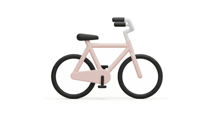 Fototapeta premium Pink city bicycle with a minimalist 3d design
