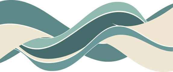 Abstract teal blue intertwining wave graphic element with abstract intertwining background illustration decorative creativity movement entwined backdrop stylized geometric composition © plustration