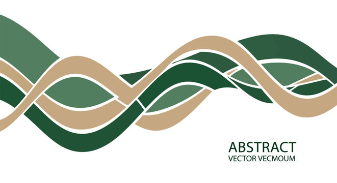 Abstract forest green and brown wavy background with graphic design abstract decorative movement background backdrop composition illustration template ornament decoration intertwined
