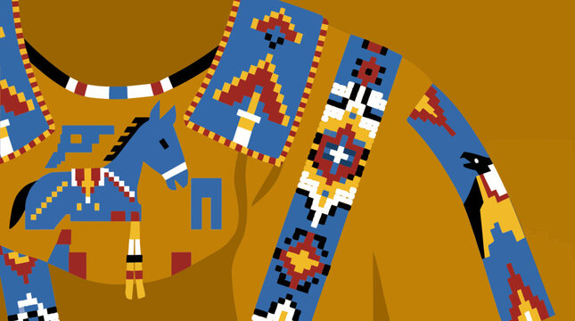 Crow Nation Beaded Horse Regalia Detail Artwork