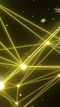 Vertical video: Primary node lighting up, golden hubs forming meshes and pulsing to show connection