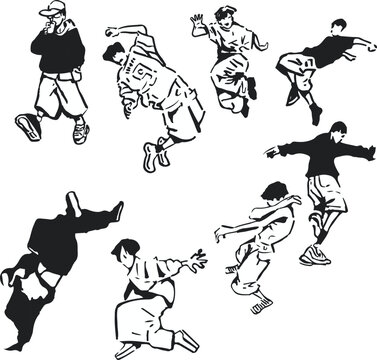 Street Dance Vector Set