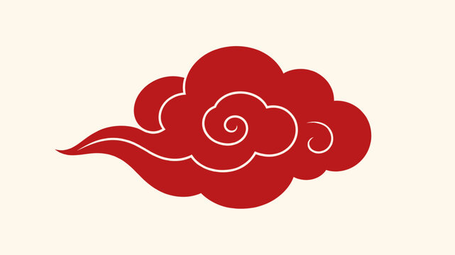 Red stylized cloud with white outlines, famous for its association with the Akatsuki organization in popular anime, on a neutral background.