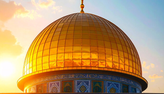Dome of the Rock in Jerusalem at Sunset