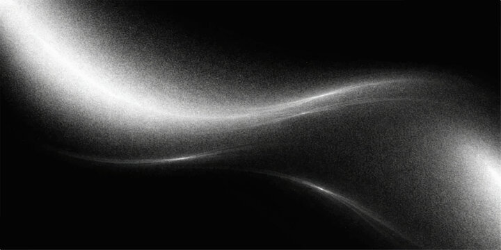 A flowing digital illustration of a black and white human body and head X-ray with glowing blue light rays and motion lines over a textured background pattern
