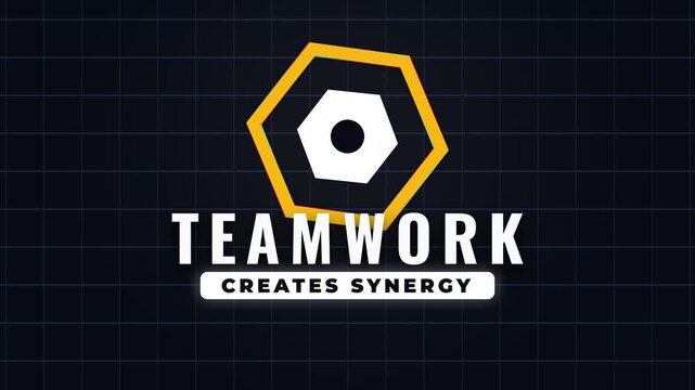 Corporate Teamwork Synergy Concept Motion Graphic with Glowing Abstract Shapes