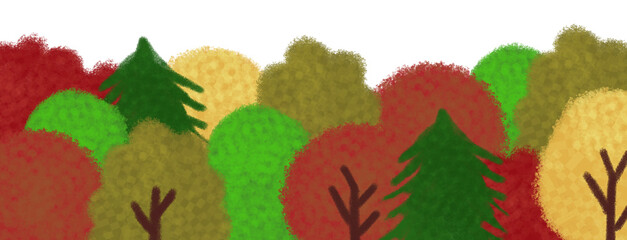 Naklejka premium nature illustration, forest, woodland