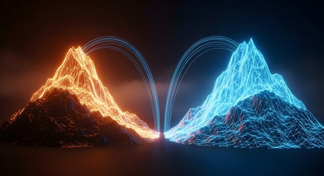 Dynamic Energy Exchange Between Luminous Peaks A Conceptual Representation of Balance