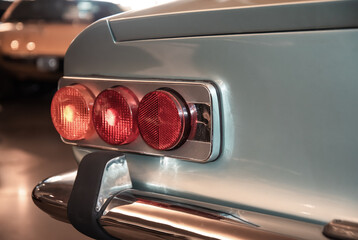 vintage retro car collection in the garage close up © Sofiia