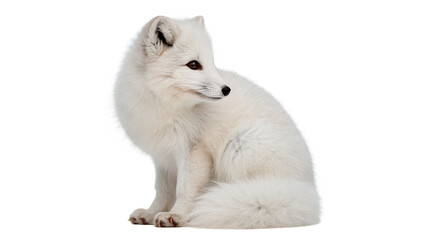Wild white polar fox arctic mammal wildlife animal on transparent background © golos-png