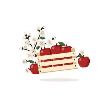 Cute cartoon illustration of a toy train with Christmas decorations.