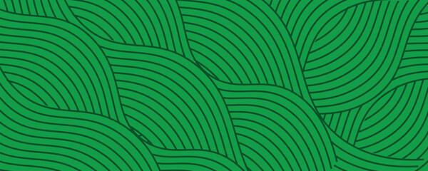 Seamless green vineyard pattern with organic wavy lines of grape fields. Eco‑friendly farm texture, abstract striped landscape, natural agriculture background, botanical vector design for rustic decor © sultonm