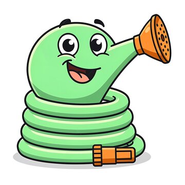 Cute cartoon green frog with guitar vector illustration.