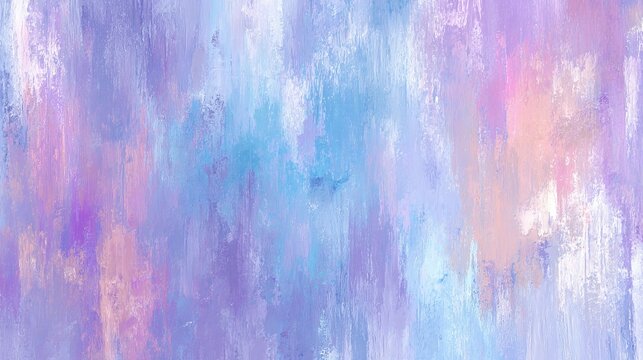Abstract painterly artwork with blended cool blue, lavender and soft pink tones, vertical and diagonal flowing streaks, smooth color transition design for decorative background and creative projects