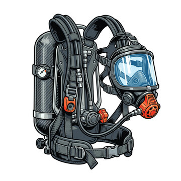 SCBA (Self-Contained Breathing Apparatus) vector image