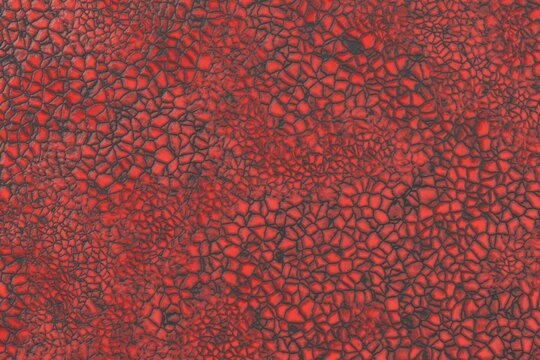 Vibrant bright red cracked texture with dark lines resembling lava or dragon scales.