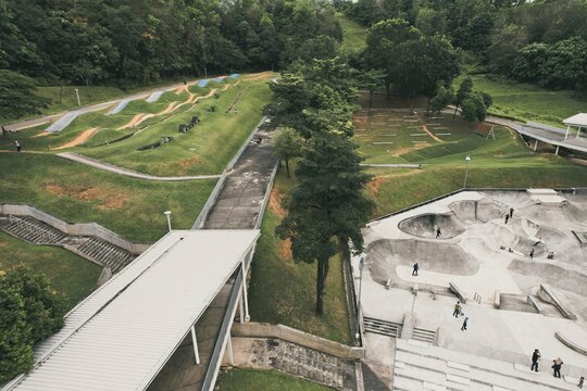 High angle view of Skatepark in Putrajaya, Malaysia