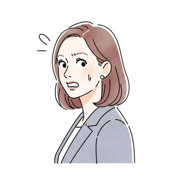 Illustration of a shocked businesswoman on a transparent background PNG
