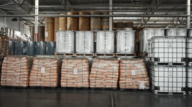 Supply Center Managing Chemical Bag Storage Alongside IBCs And Drums With Barcode Scanning