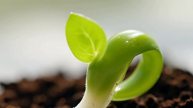 Bean Sprout Emerges with Life Energy