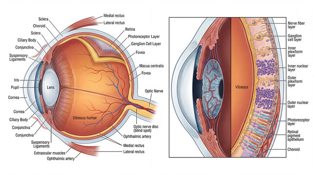 Ultra Detailed Human Eye Anatomy with Retina Structure