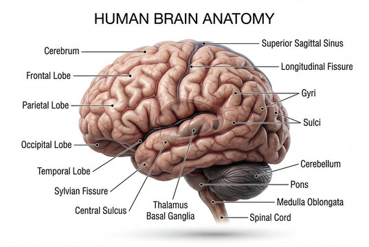 Ultra Realistic Human Brain Anatomy with Labeled Structures