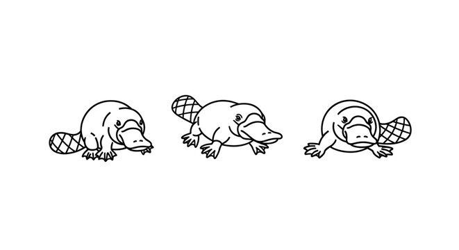 Illustrated sequence of walking beaver cartoon characters.