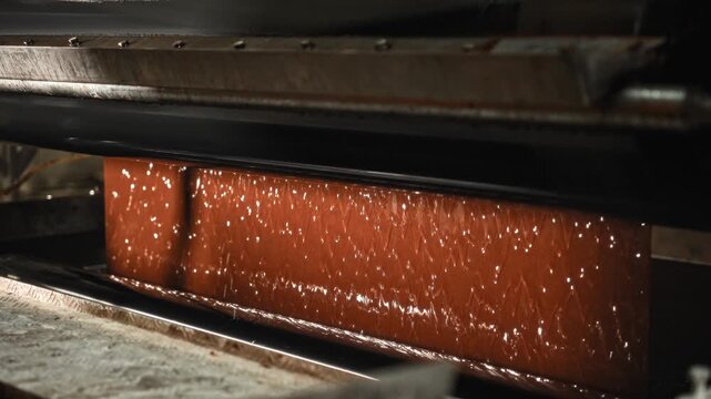 Inspection Of Resin Emulsion Spreading Over Kraft Surface With Reflective Details And Chemical Reactions