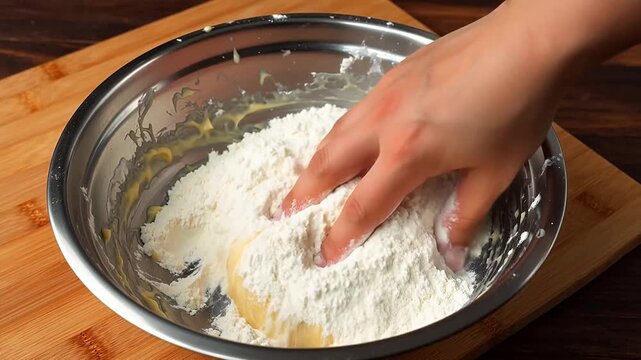 Flour Dust Dancing into Smooth Dough