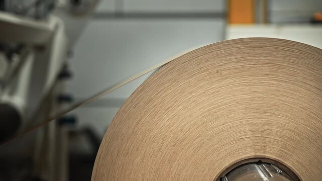 Highresolution Image Showcasing Kraft Roll Surface With Detailed Fiber Pattern And Spirals