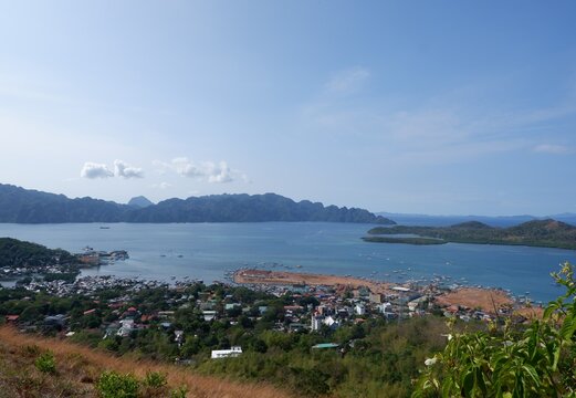summer, philippines, landscape, nature, island, blue, panorama, sea, coron, palawan, mt.tapyas