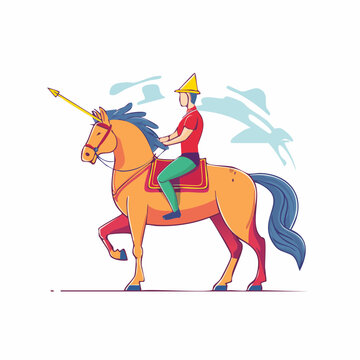 Rider on a Unicorn with a Lance