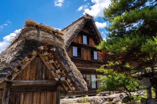 Traditional wooden house in the peaceful village of Shirakawa-go