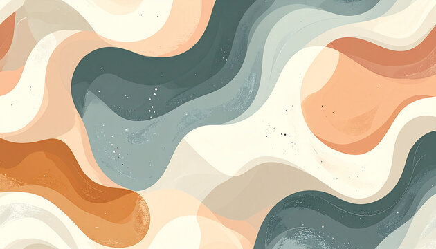 Seamless Abstract Pastel Organic Shapes Pattern Background