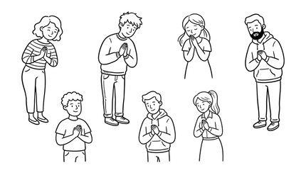 People showing respect with traditional Thai greeting gesture, Namaste © matahari