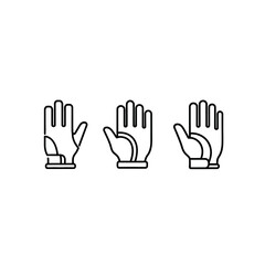 Obraz premium Three different hand gestures in black line art.