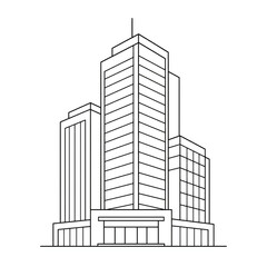 Fototapeta premium Corporate headquarters office building outline icon