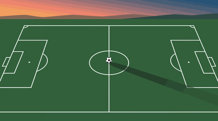 Green soccer field with white lines. © MULUNG DOLLAR