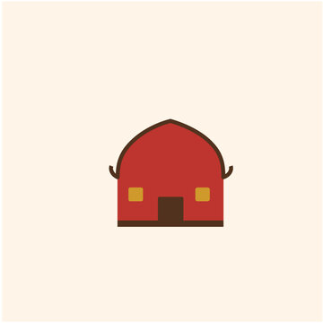 Indonesian Traditional House Rumah Adat Icon Vector
