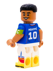 Obraz premium Dortmund - Deutschland 28. mai 2026 - Lego Minifigure Fussballer Kylian Mbappé aus Frankreich