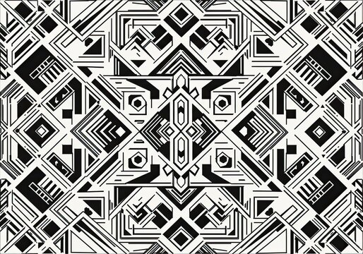 Abstract art deco geometric line pattern background.